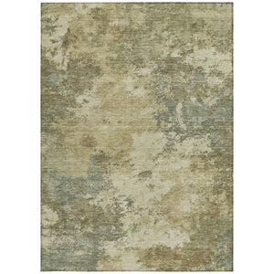 HomeRoots 8' X 10' Wheat and Beige Abstract Area Rug - Washable, Stain-Resistant, Perfect for Indoor/Outdoor Use 688984