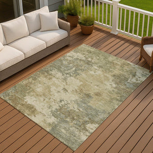 HomeRoots 9' Wheat and Beige Abstract Area Rug – Washable, Durable, Versatile Indoor/Outdoor Design for Any Space 688985