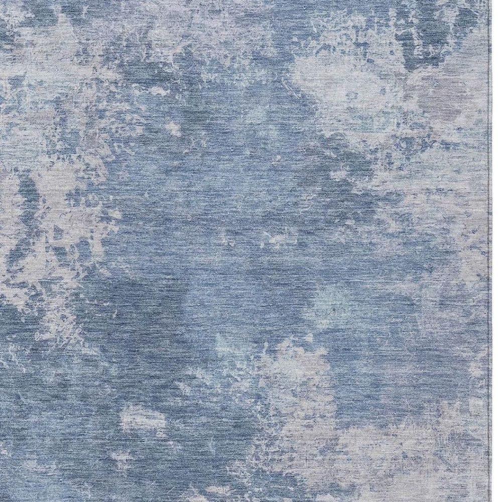 HomeRoots 5' X 8' Blue and Ivory Abstract Area Rug – Stylish, Washable, Durable for Indoor & Outdoor Spaces 688988