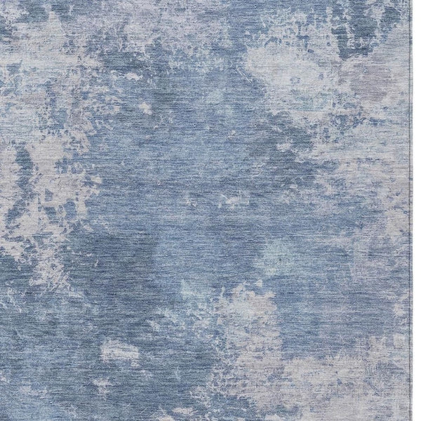 HomeRoots 5' X 8' Blue and Ivory Abstract Area Rug – Stylish, Washable, Durable for Indoor & Outdoor Spaces 688988