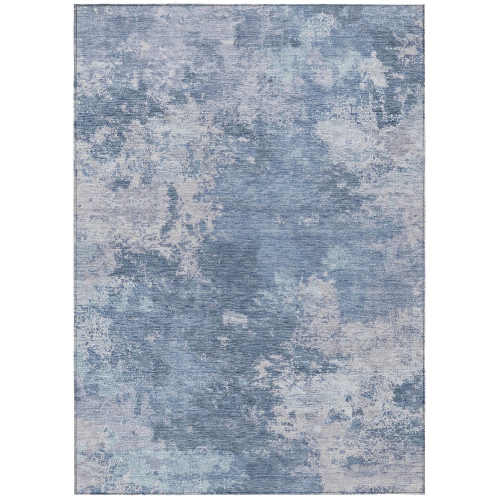 HomeRoots 5' X 8' Blue and Ivory Abstract Area Rug – Stylish, Washable, Durable for Indoor & Outdoor Spaces 688988