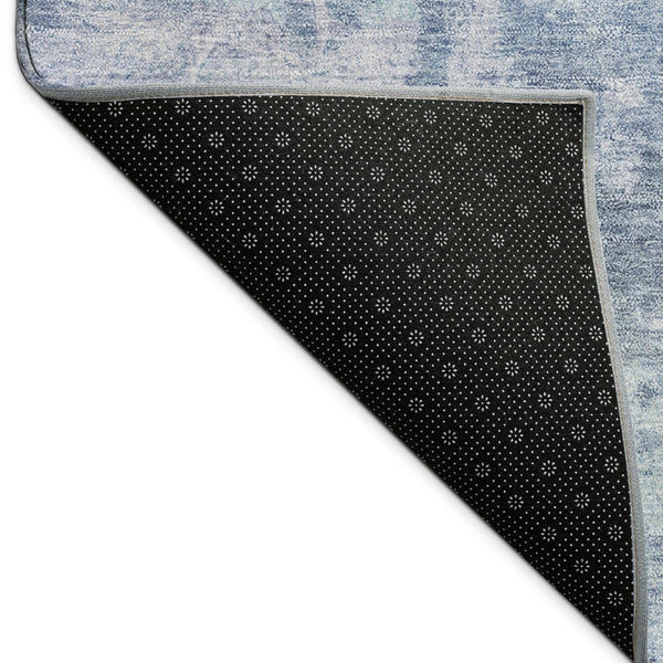 HomeRoots 5' X 8' Blue and Ivory Abstract Area Rug – Stylish, Washable, Durable for Indoor & Outdoor Spaces 688988