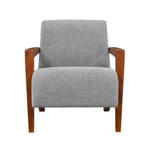 English Elm Ultra-Modern Mid-Century Chenille Armchair with Chestnut Solid Wood Frame, Dacron Foam Comfort, Stylish Seating for Living Room Gray 30.25 L x 28.75 W x 17.25 H B011P308550