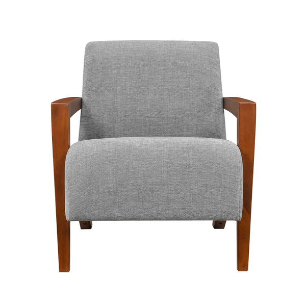 English Elm Ultra-Modern Mid-Century Chenille Armchair with Chestnut Solid Wood Frame, Dacron Foam Comfort, Stylish Seating for Living Room Gray 30.25 L x 28.75 W x 17.25 H B011P308550