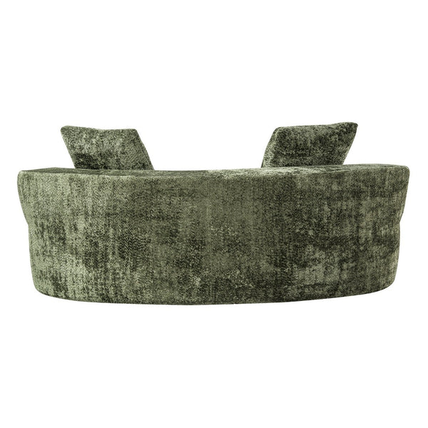 English Elm 79.5" Boucle Floor Sofa Seats Three with Cloud Soft Foam Core and Two Accent Pillows Green W5515P443762