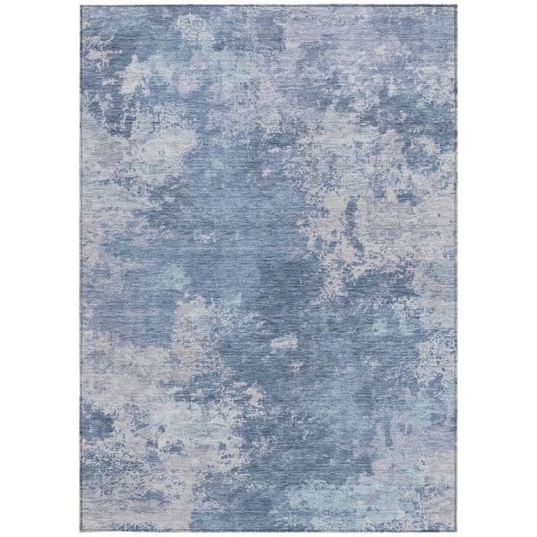 HomeRoots 9' X 12' Blue and Ivory Washable Area Rug - Durable, Stylish Indoor/Outdoor Decor for High Traffic Spaces 688991