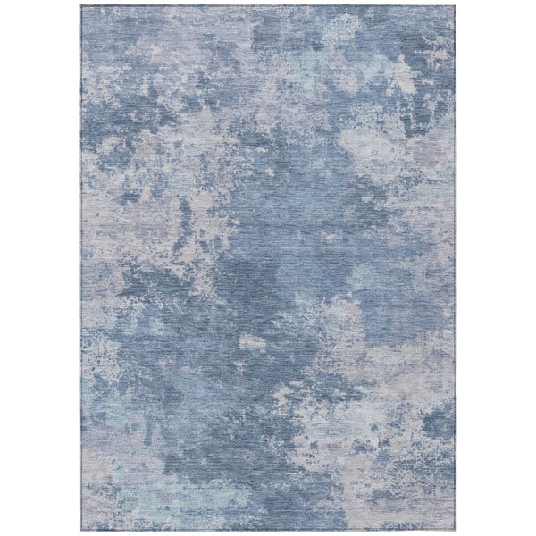 HomeRoots 10' Stylish Blue and Ivory Abstract Indoor Outdoor Area Rug - Washable, Durable, Versatile Design! 688992