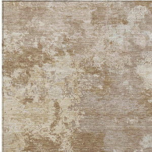 HomeRoots 5' X 8' Brown and Beige Abstract Area Rug - Stylish, Washable, Indoor/Outdoor, Stain-Resistant Design! 688994