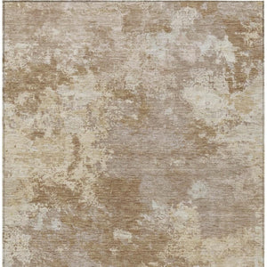 HomeRoots 5' X 8' Brown and Beige Abstract Area Rug - Stylish, Washable, Indoor/Outdoor, Stain-Resistant Design! 688994