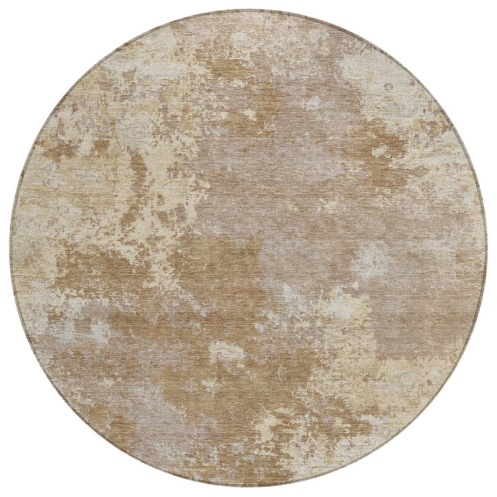 HomeRoots 8' Round Abstract Washable Indoor Outdoor Area Rug - Durable, Stylish, and Perfect for High-Traffic Spaces 688995