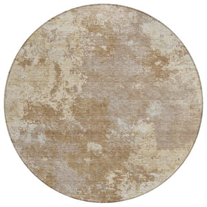 HomeRoots 8' Round Abstract Washable Indoor Outdoor Area Rug - Durable, Stylish, and Perfect for High-Traffic Spaces 688995