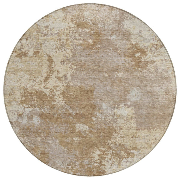 HomeRoots 8' Round Abstract Washable Indoor Outdoor Area Rug - Durable, Stylish, and Perfect for High-Traffic Spaces 688995