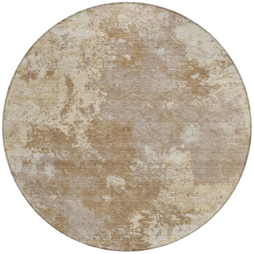 HomeRoots 8' Round Abstract Washable Indoor Outdoor Area Rug - Durable, Stylish, and Perfect for High-Traffic Spaces 688995