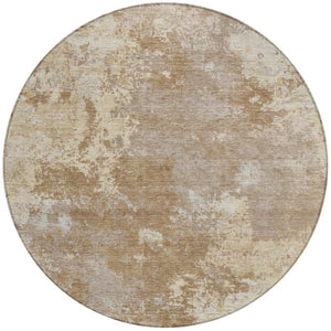 HomeRoots 8' Round Abstract Washable Indoor Outdoor Area Rug - Durable, Stylish, and Perfect for High-Traffic Spaces 688995