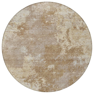 HomeRoots 8' Round Abstract Washable Indoor Outdoor Area Rug - Durable, Stylish, and Perfect for High-Traffic Spaces 688995