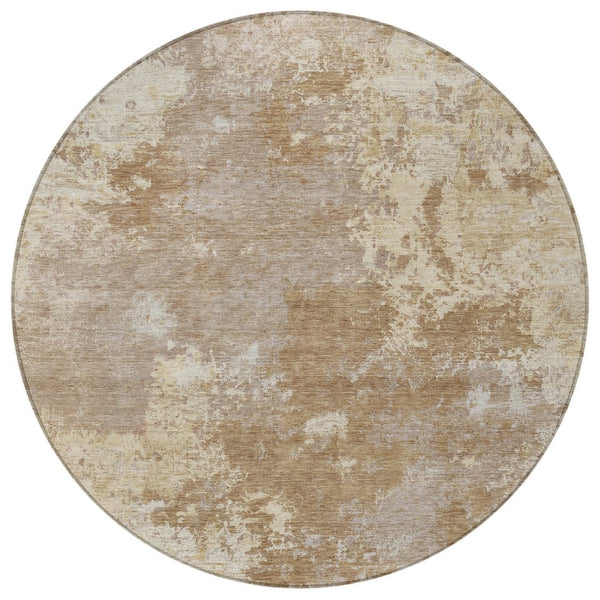 HomeRoots 8' Round Abstract Washable Indoor Outdoor Area Rug - Durable, Stylish, and Perfect for High-Traffic Spaces 688995
