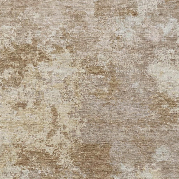 HomeRoots 8' X 10' Modern Brown and Beige Abstract Washable Area Rug for Indoor and Outdoor Spaces, Durable Design 688996