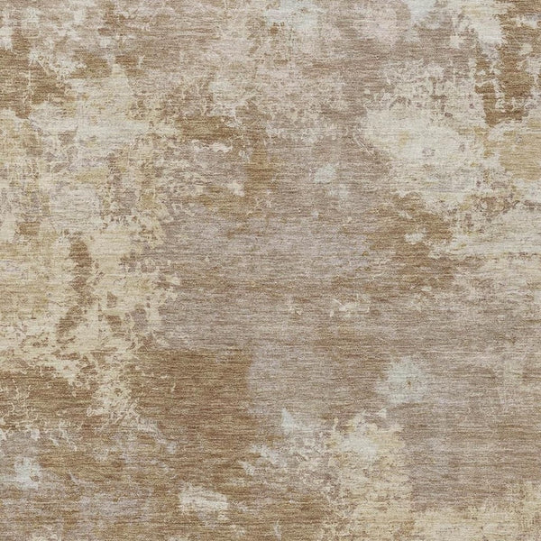 HomeRoots 10' Brown & Beige Abstract Washable Area Rug - Stylish Indoor/Outdoor Design, Stain-Resistant! 688998