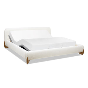 English Elm Jennifer Taylor Home - Alpine Modern King Platform Bed In Ivory White Boucle – Plush Upholstery & Stylish Design For Comfort B2719P281850