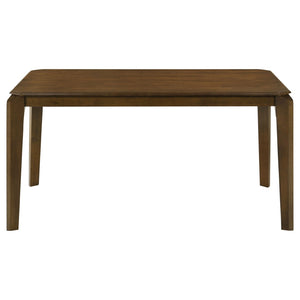 English Elm Warren Rubberwood Rectangular Dining Set Seats Four with Upholstered Chairs Modern B062S01393
