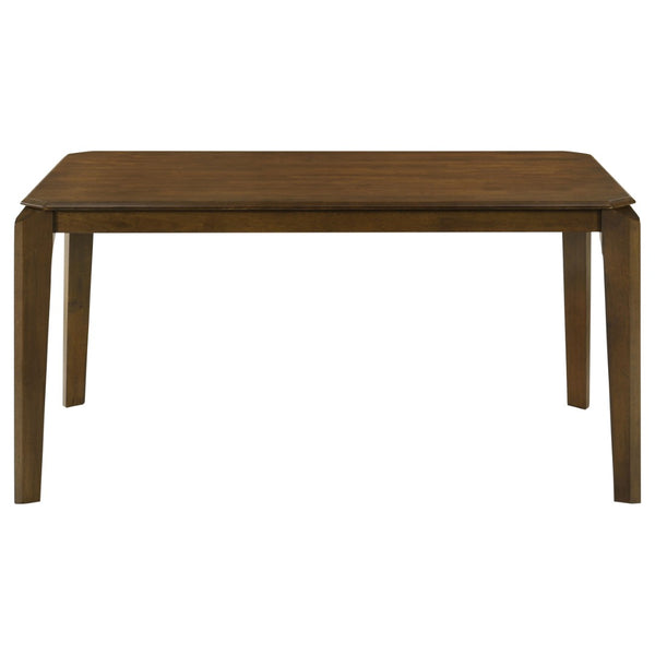 English Elm Warren Rubberwood Rectangular Dining Set Seats Four with Upholstered Chairs Modern B062S01393