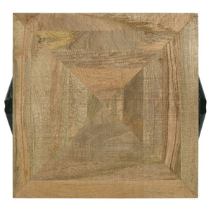 English Elm Avery Natural Mango Wood Side Table With Sleek Iron Legs – Modern Accent For Any Space B062P344947