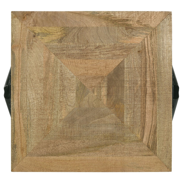 English Elm Avery Natural Mango Wood Side Table With Sleek Iron Legs – Modern Accent For Any Space B062P344947