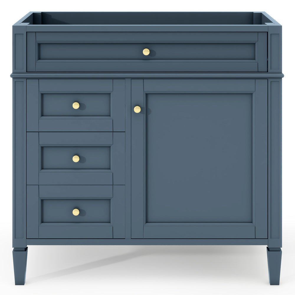 English Elm 36'' Modern Bathroom Vanity Cabinet With Solid Wood Frame, 2 Drawers, Tip-Out For Storage Needs N710P256582M