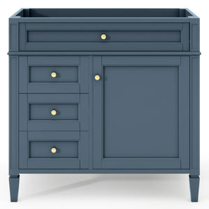 English Elm 36'' Modern Bathroom Vanity Cabinet With Solid Wood Frame, 2 Drawers, Tip-Out For Storage Needs N710P256582M