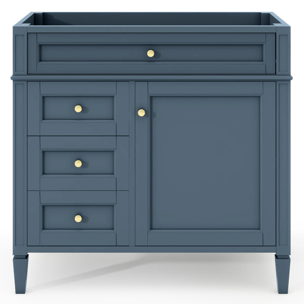 English Elm 36'' Modern Bathroom Vanity Cabinet With Solid Wood Frame, 2 Drawers, Tip-Out For Storage Needs N710P256582M