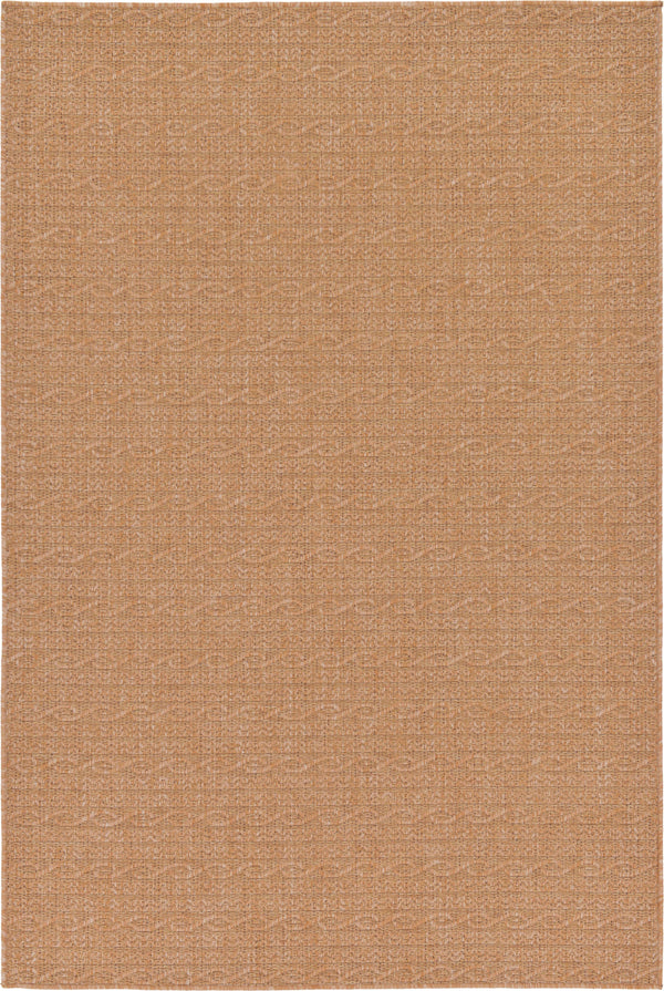 Unique Loom Outdoor Modern Links Machine Made Striped Rug Light Brown, Light Brown/Brown 5' 3" x 8' 0"