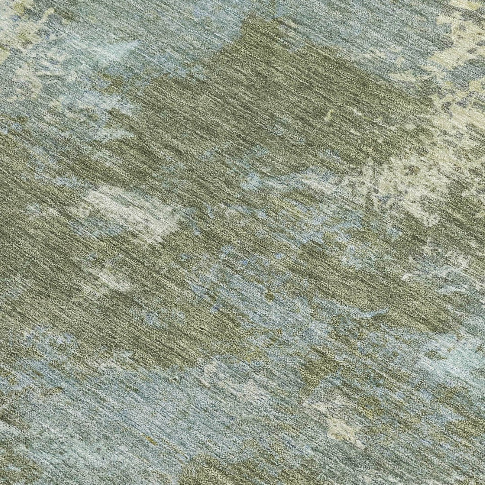 HomeRoots 9' X 12' Stylish Fern Green & Beige Abstract Washable Area Rug for Indoor & Outdoor Use 689003