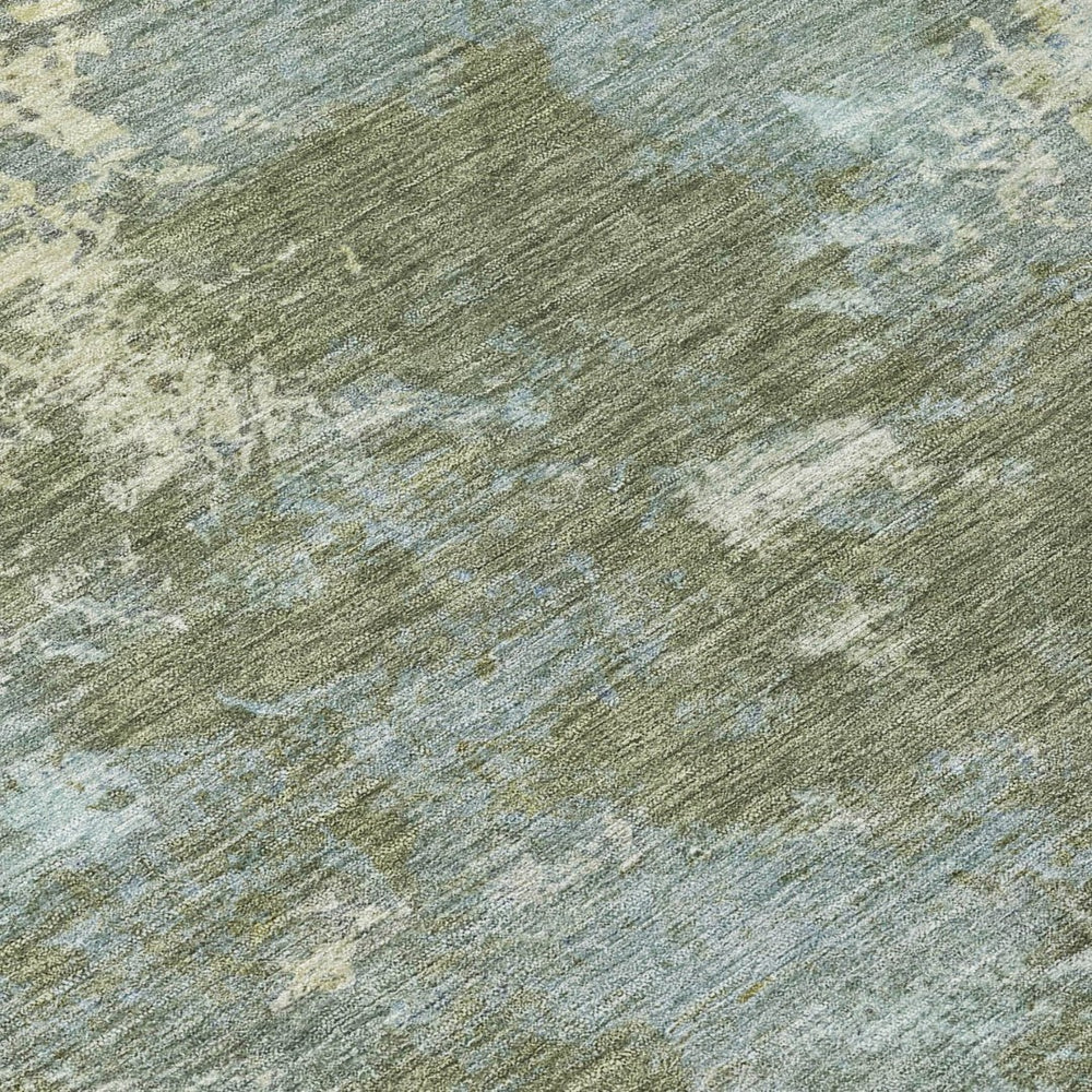 HomeRoots 9' X 12' Stylish Fern Green & Beige Abstract Washable Area Rug for Indoor & Outdoor Use 689003