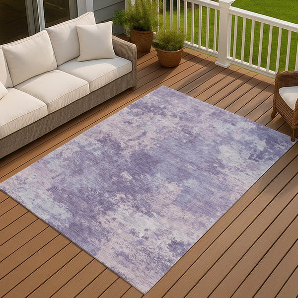 HomeRoots 9' X 12' Premium Plum & Gray Abstract Washable Area Rug - Stylish Indoor/Outdoor Accent for Any Space 689009