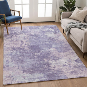 HomeRoots 9' X 12' Premium Plum & Gray Abstract Washable Area Rug - Stylish Indoor/Outdoor Accent for Any Space 689009