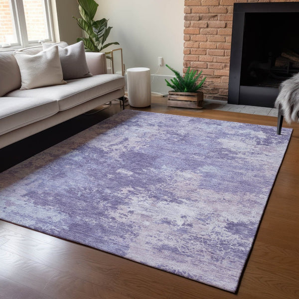 HomeRoots 9' X 12' Premium Plum & Gray Abstract Washable Area Rug - Stylish Indoor/Outdoor Accent for Any Space 689009