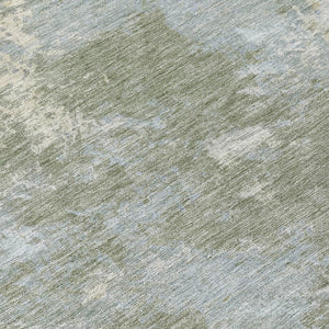HomeRoots 8' Modern Sage and Gray Round Abstract Washable Area Rug - Perfect for Indoor and Outdoor Spaces! 689013