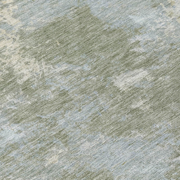 HomeRoots 8' Modern Sage and Gray Round Abstract Washable Area Rug - Perfect for Indoor and Outdoor Spaces! 689013