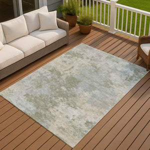 HomeRoots 8' X 10' Sage and Gray Abstract Area Rug - Stylish, Washable, Durable for Indoor & Outdoor Use! 689014