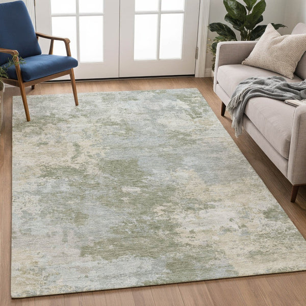 HomeRoots 8' X 10' Sage and Gray Abstract Area Rug - Stylish, Washable, Durable for Indoor & Outdoor Use! 689014