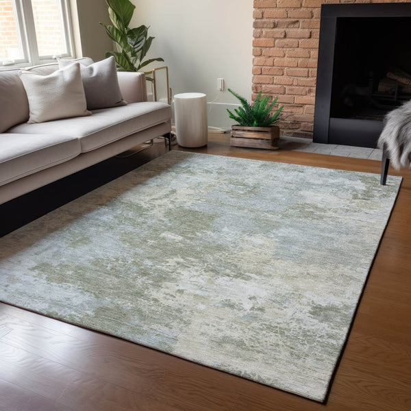 HomeRoots 8' X 10' Sage and Gray Abstract Area Rug - Stylish, Washable, Durable for Indoor & Outdoor Use! 689014