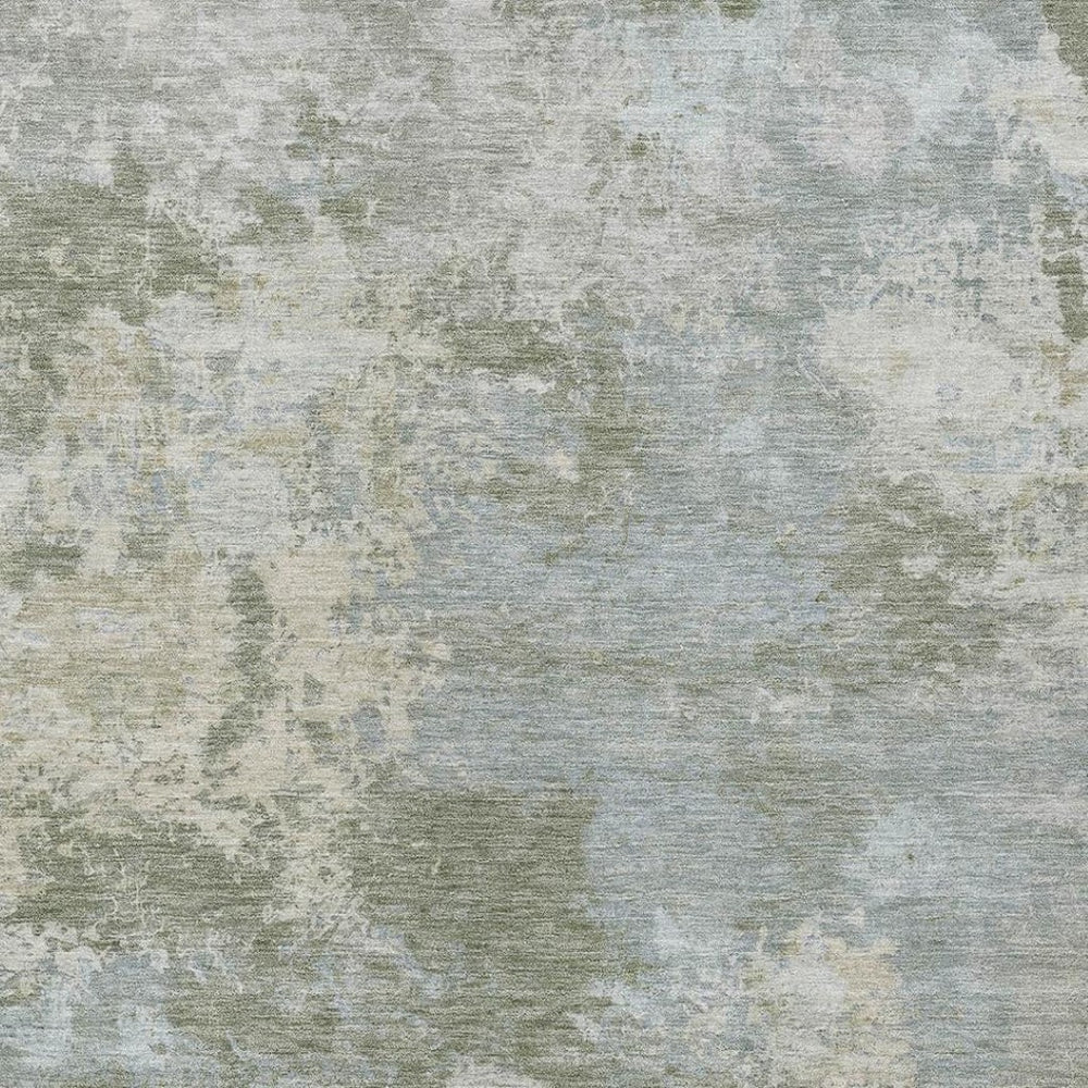 HomeRoots 10' Sage and Gray Abstract Washable Area Rug – Durable Indoor/Outdoor Design for High-Traffic Spaces 689016