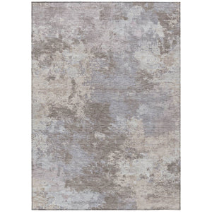 HomeRoots 5' X 8' Taupe and Beige Abstract Washable Area Rug - Stylish, Durable, Indoor/Outdoor for All Spaces 689018
