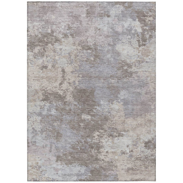 HomeRoots 5' X 8' Taupe and Beige Abstract Washable Area Rug - Stylish, Durable, Indoor/Outdoor for All Spaces 689018