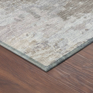 HomeRoots 8' Taupe and Beige Abstract Round Area Rug - Stylish, Washable, Durable for Indoor & Outdoor Use 689019