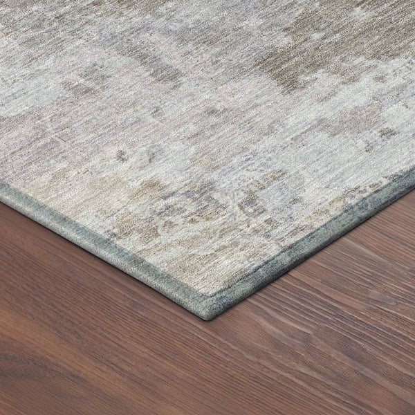 HomeRoots 8' Taupe and Beige Abstract Round Area Rug - Stylish, Washable, Durable for Indoor & Outdoor Use 689019