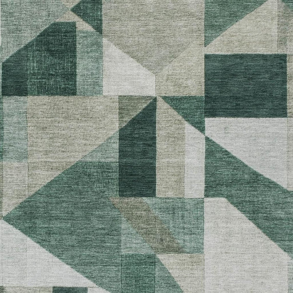 HomeRoots 9' X 12' Sage and Ivory Geometric Area Rug - Stylish, Durable, Washable for Indoor & Outdoor Use 689027
