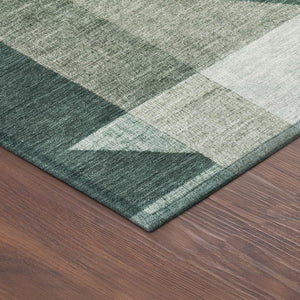 HomeRoots 10' Sage and Ivory Geometric Washable Area Rug - Durable, Stylish, Perfect for Indoor & Outdoor Use! 689028