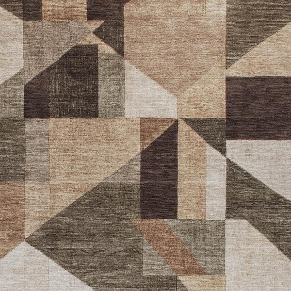 HomeRoots 8' X 10' Brown and Beige Geometric Area Rug - Washable, Durable, Perfect for Indoor & Outdoor Spaces! 689038