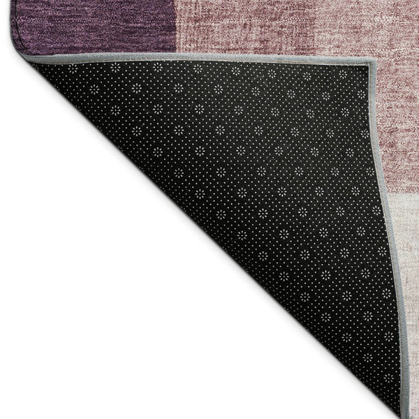 HomeRoots 5' X 8' Eggplant and Ivory Geometric Indoor-Outdoor Area Rug - Stylish, Durable & Easy-Care Design 689042